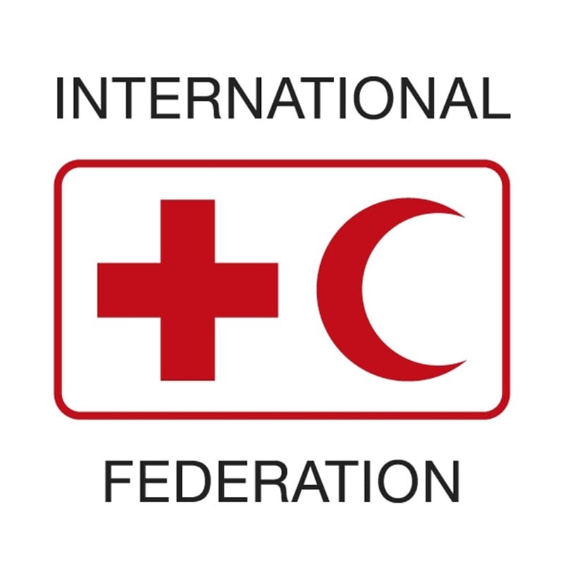 Logo of the International Federation of Red Cross and Red Crescent Societies.